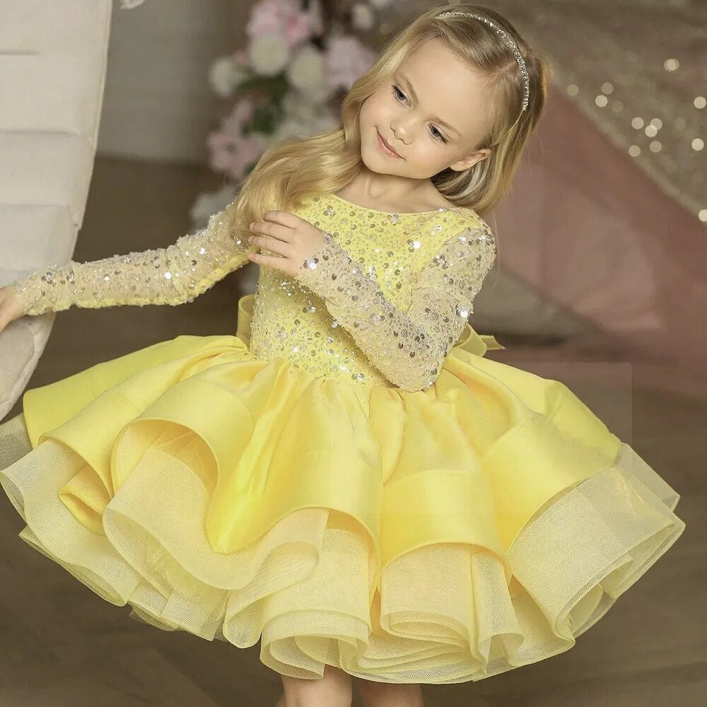 Formal Long Sleeve Sequin Dress | Wedding | Christmas | Holiday