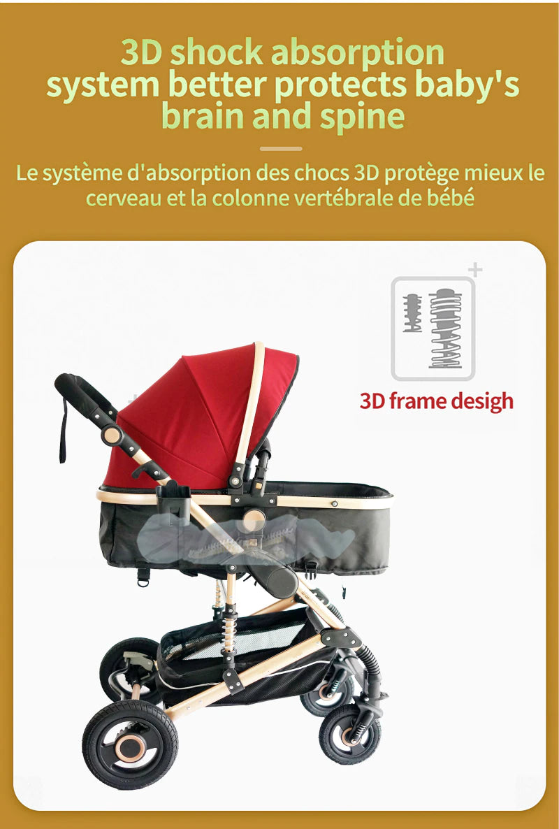 Luxurious Baby Stroller 3 in 1 Baby Carriage | Pram | Car Seat
