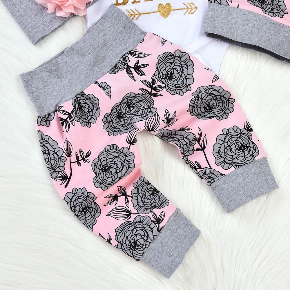 Baby Girl Romper 4pc Set | Daddy's Girl