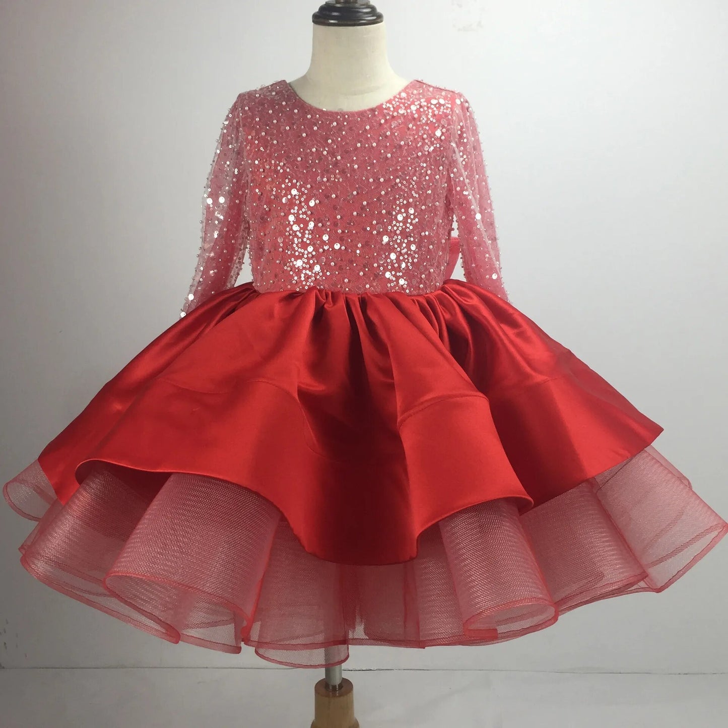 Formal Long Sleeve Sequin Dress | Wedding | Christmas | Holiday