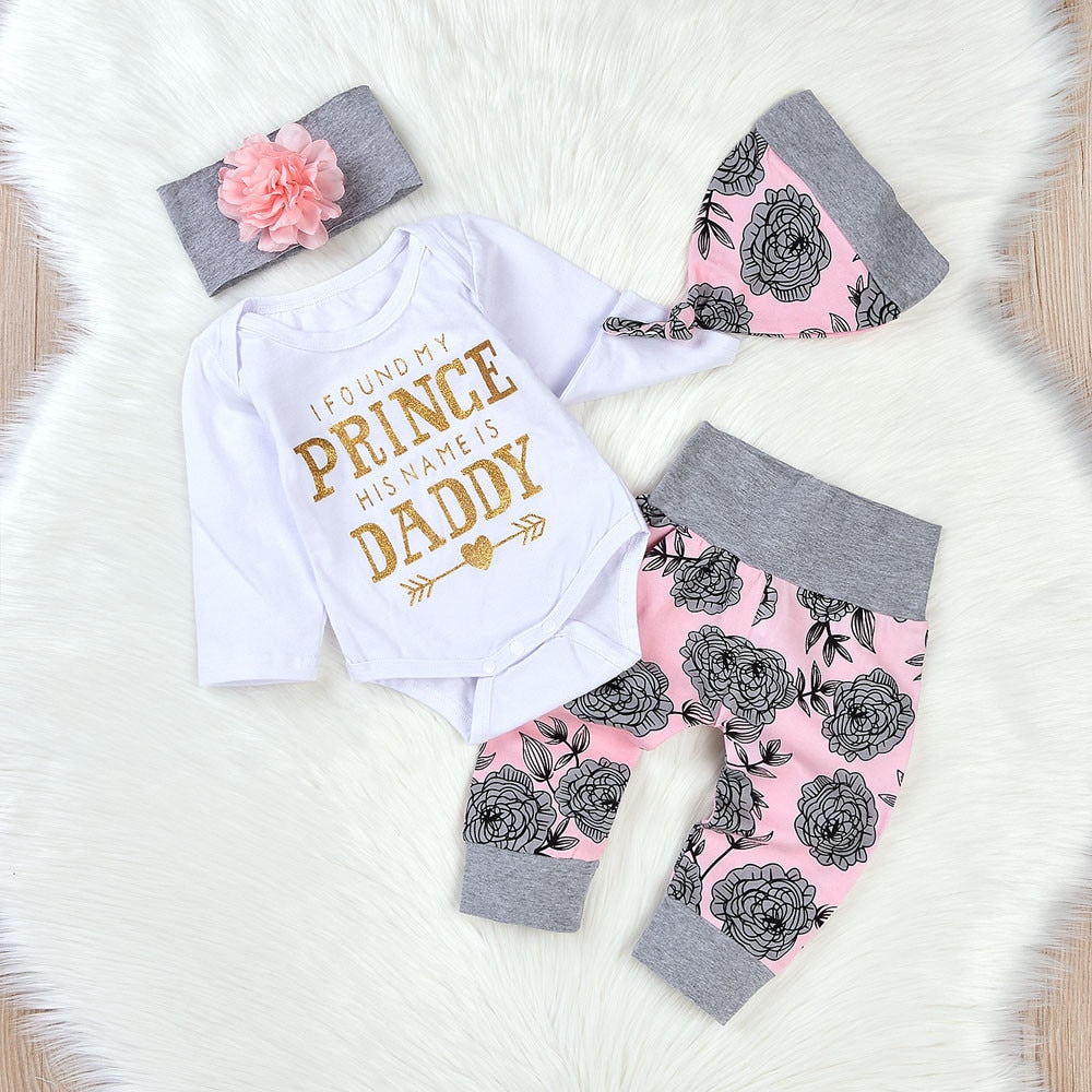 Baby Girl Romper 4pc Set | Daddy's Girl