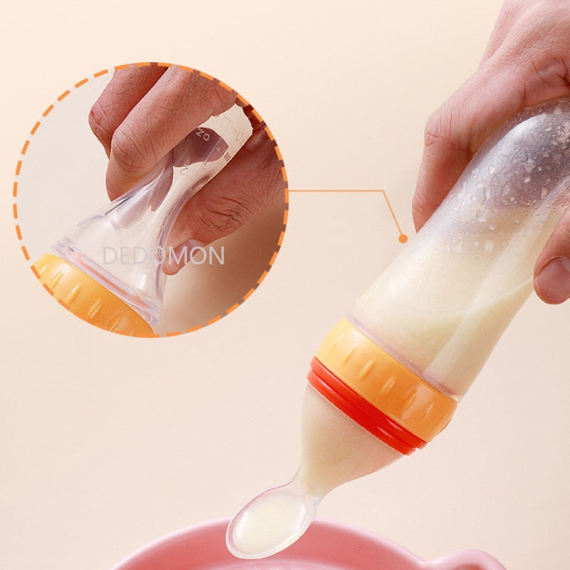 Training Spoon | Rice Cereal & More | Homemade Baby Food | Silicone Safe Design