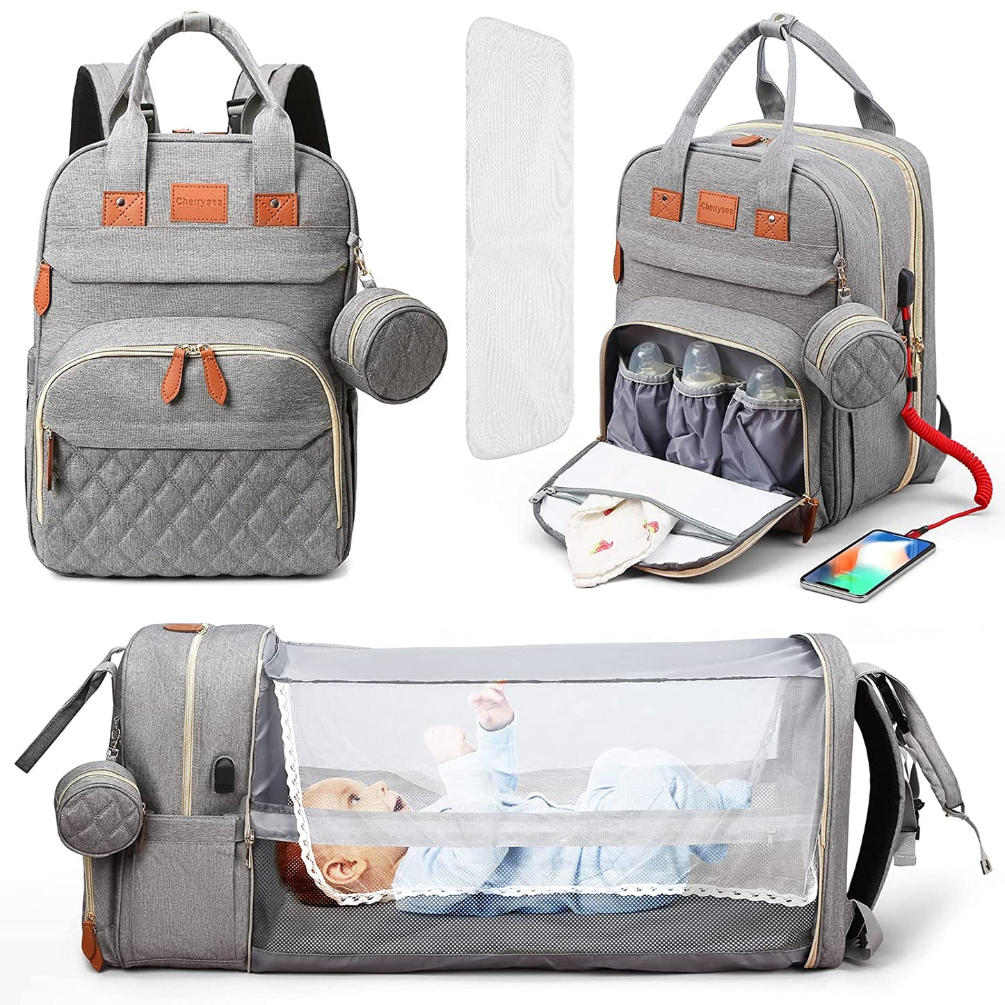 Ultimate Mommy Bag: 3-in-1 Portable Baby Bed, Changing Pad, and Diaper Bag