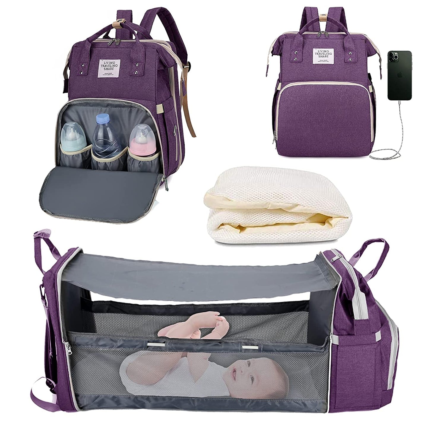 Ultimate Mommy Bag: 3-in-1 Portable Baby Bed, Changing Pad, and Diaper Bag