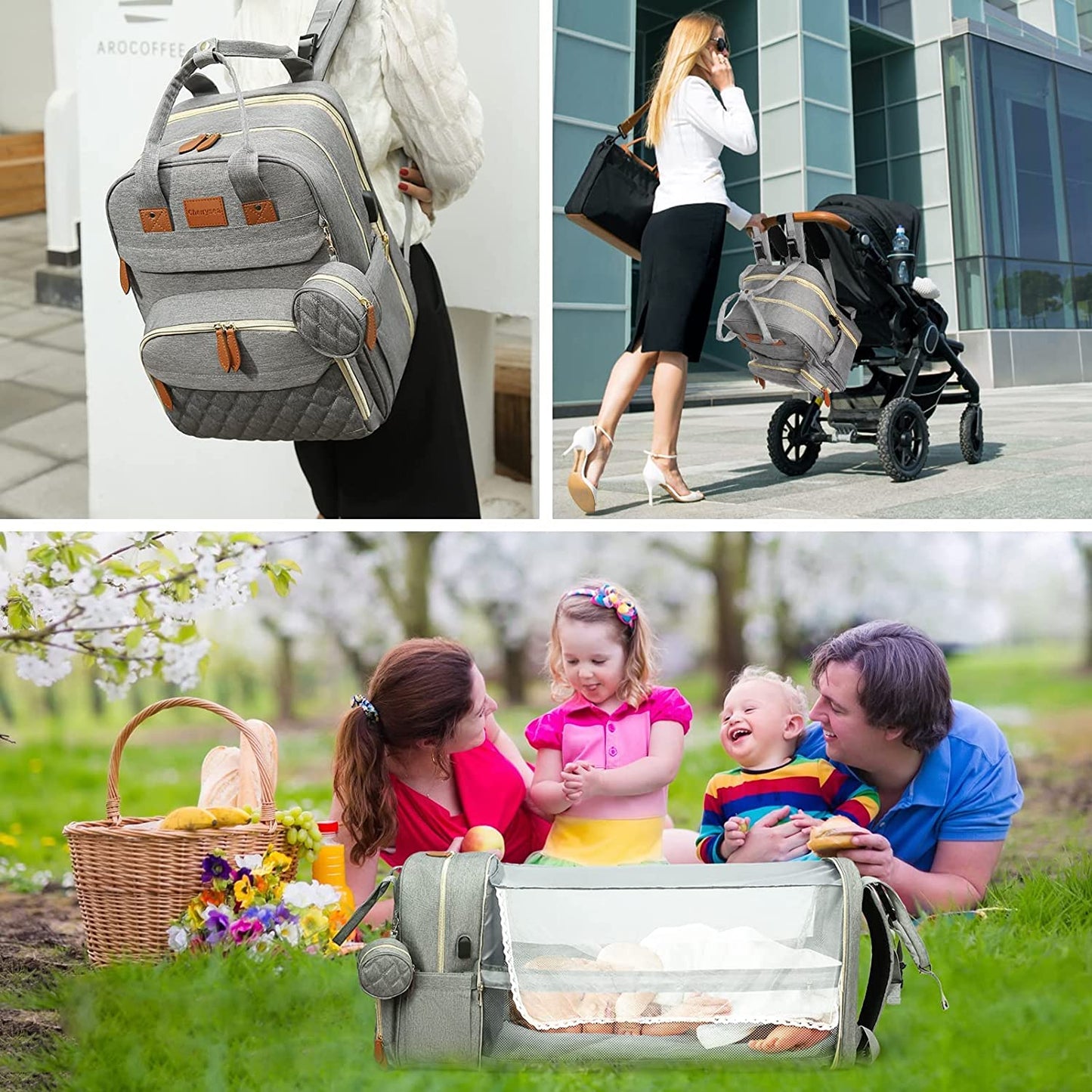 Ultimate Mommy Bag: 3-in-1 Portable Baby Bed, Changing Pad, and Diaper Bag