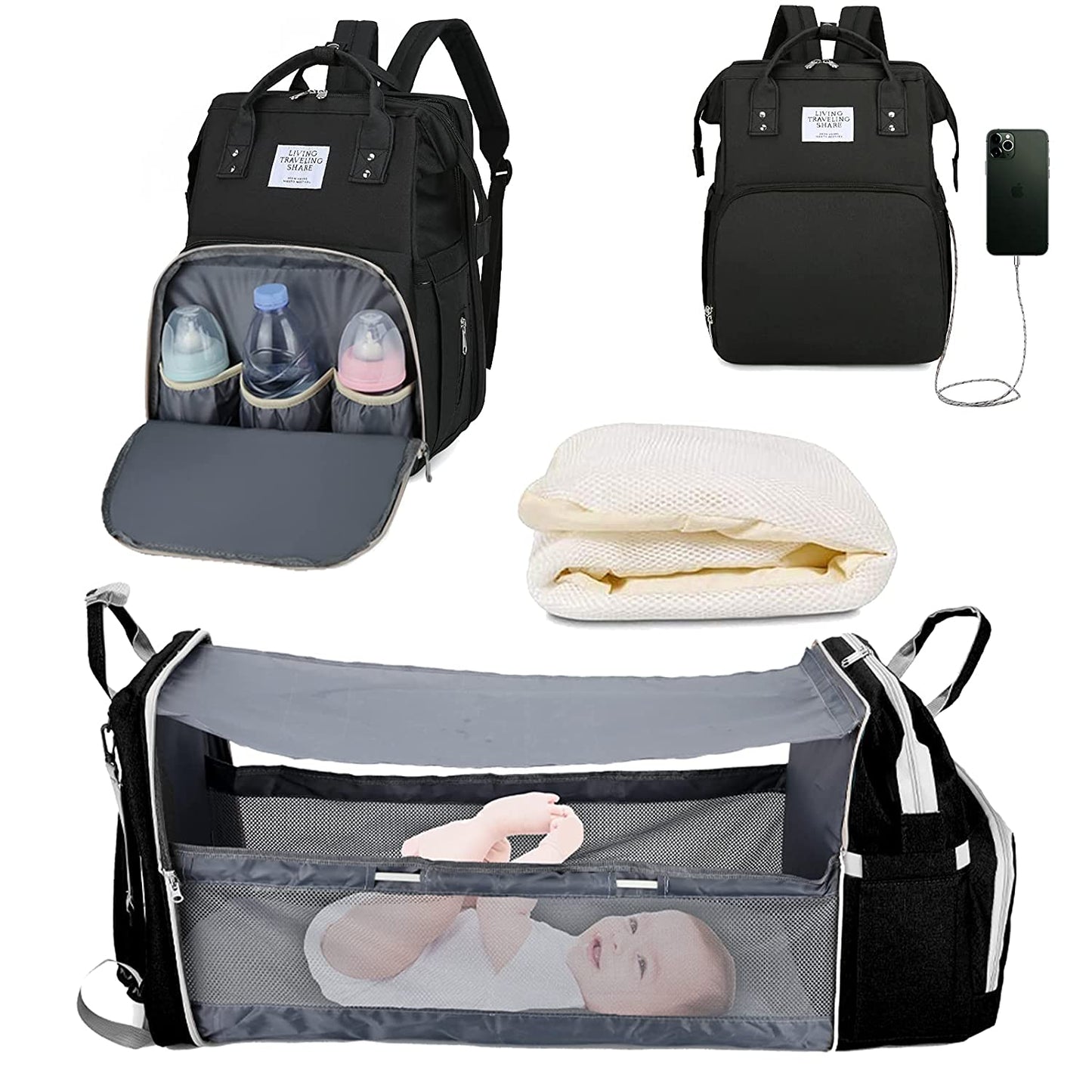 Ultimate Mommy Bag: 3-in-1 Portable Baby Bed, Changing Pad, and Diaper Bag