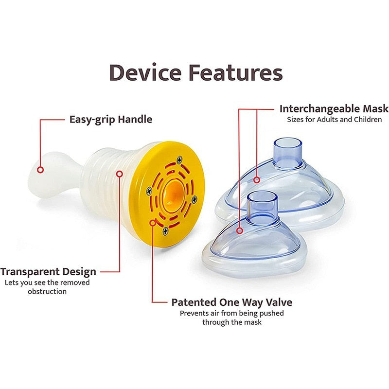 Travel First Aid Choking Device | Adult and Child Mask | Travel Kit