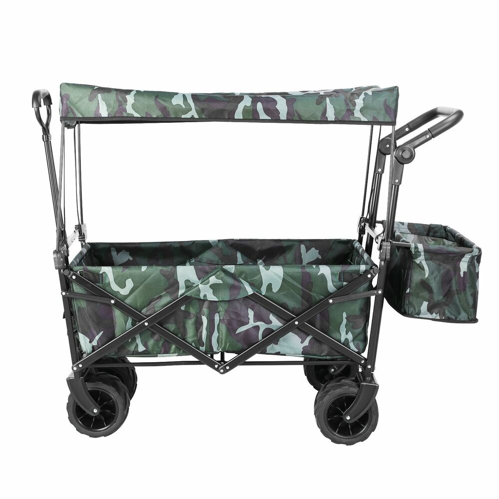 Folding Wagon with Canopy and Rear Storage