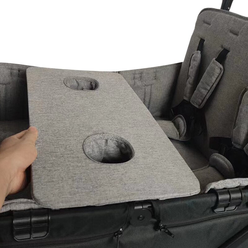 New 4 Passenger- Kids Folding Stroller Wagon with Canopy and Snack Tray