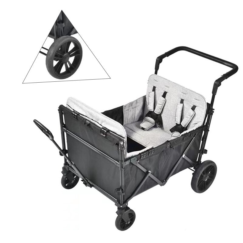 New 4 Passenger- Kids Folding Stroller Wagon with Canopy and Snack Tray