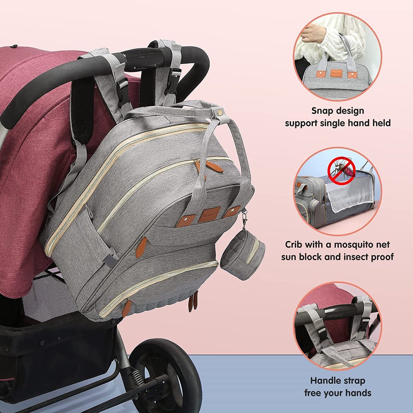 Ultimate Mommy Bag: 3-in-1 Portable Baby Bed, Changing Pad, and Diaper Bag