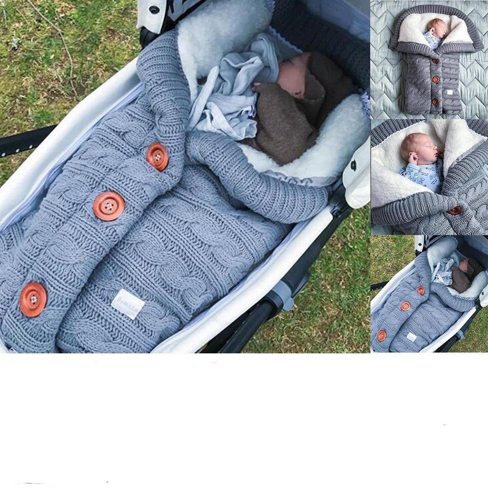 Winter Baby Sleeping Bag | Stroller Knitted Sleep Sack | Newborn Knit Wool Swaddling Blanket