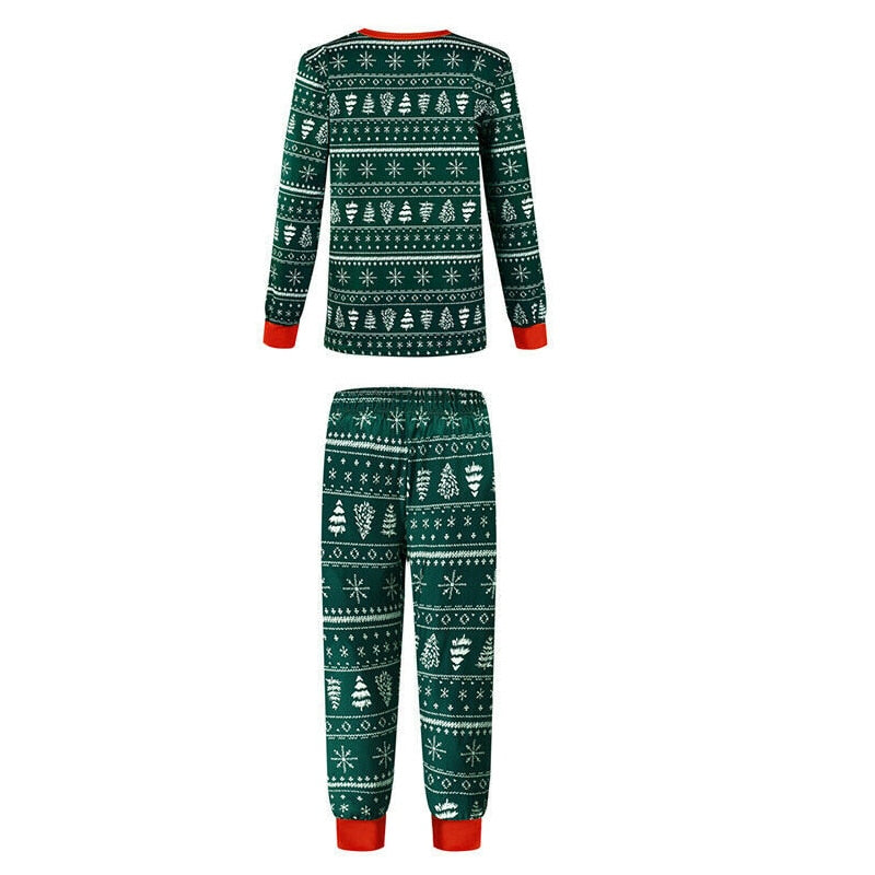 2023 Christmas Family Pajamas Set | Green Matching Print