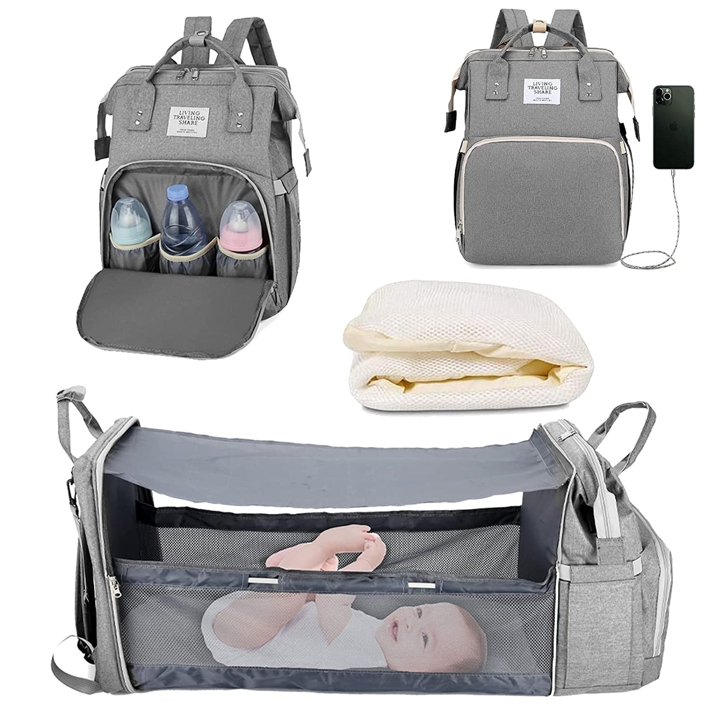 Ultimate Mommy Bag: 3-in-1 Portable Baby Bed, Changing Pad, and Diaper Bag
