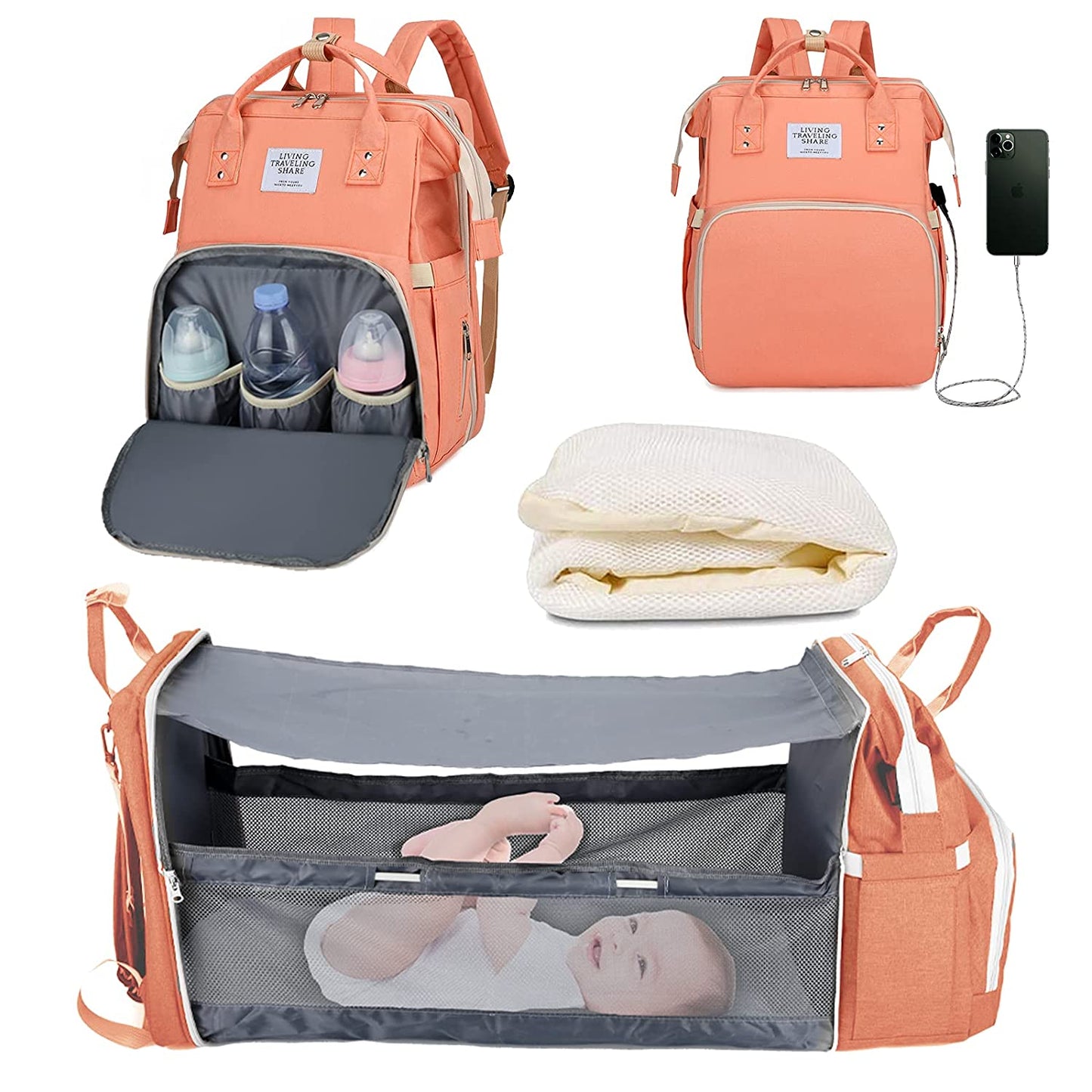 Ultimate Mommy Bag: 3-in-1 Portable Baby Bed, Changing Pad, and Diaper Bag